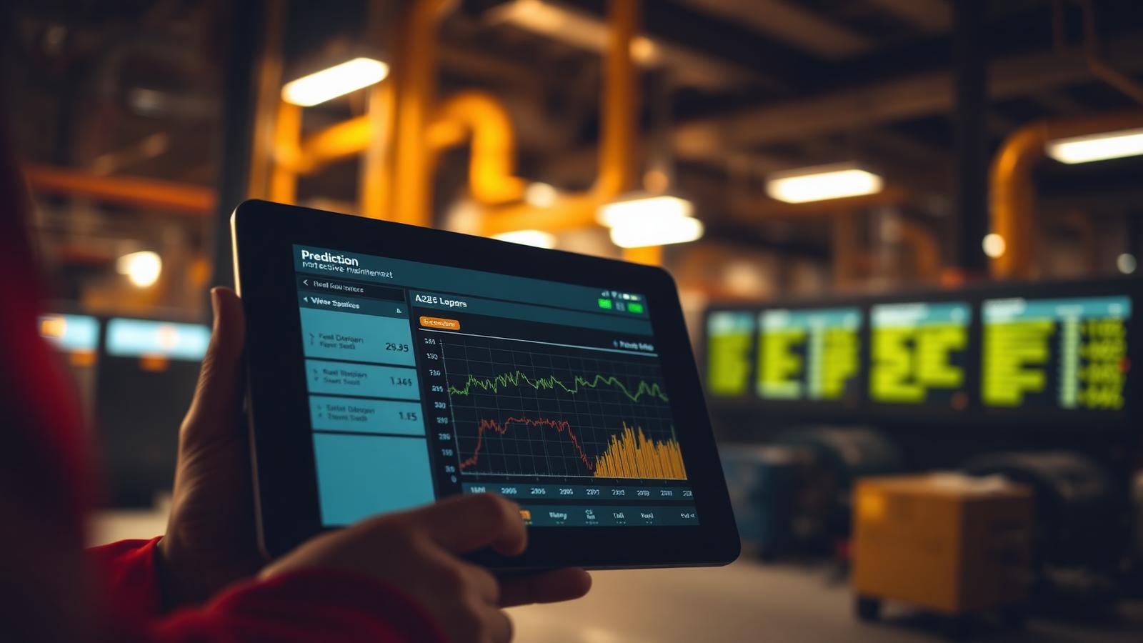 Predictive maintenance dashboard on a technician's tablet